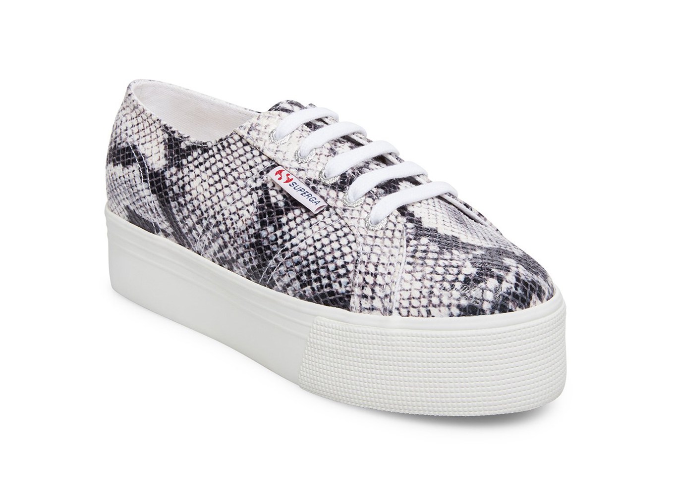 Superga Platform Womens - 2790 Pufanw - Black/White/Snake - VDCEA1839